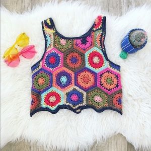 Desert Hexagon Knit Crop Tank ☮️🌵